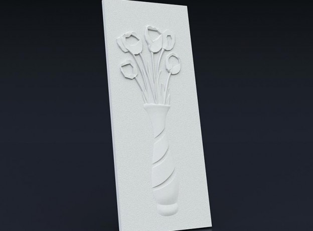 Форма для картины, панно, вставка между 3D панелями Цветок 2